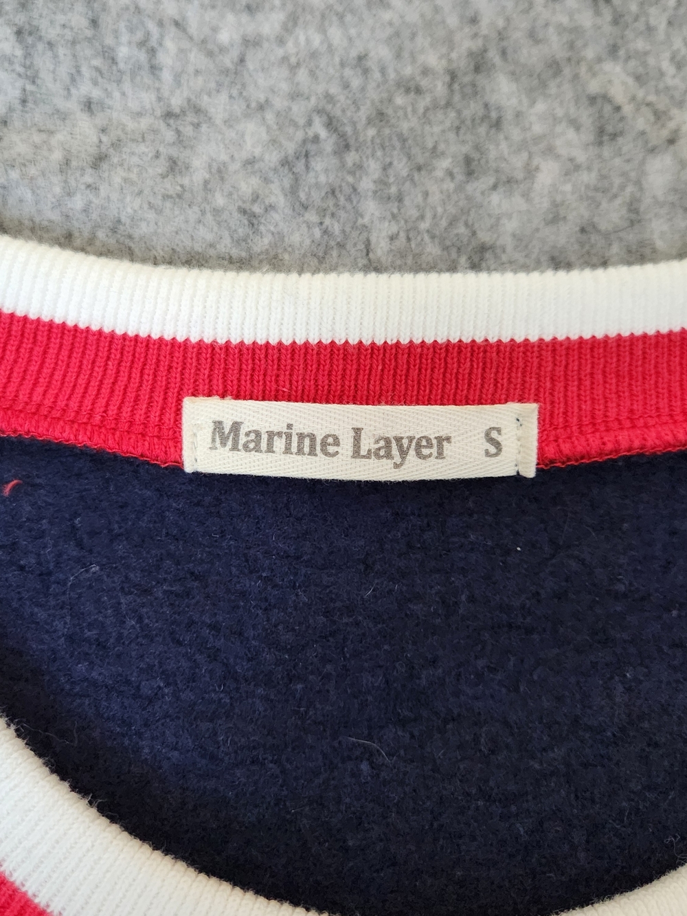 Marine Layer Nautical Pullover Sweater Women's S Blue Striped Hem Soft Winter - Picture 4 of 8